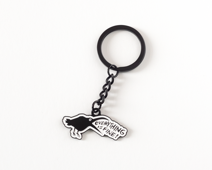 Everything Is Fine Crow Keychain