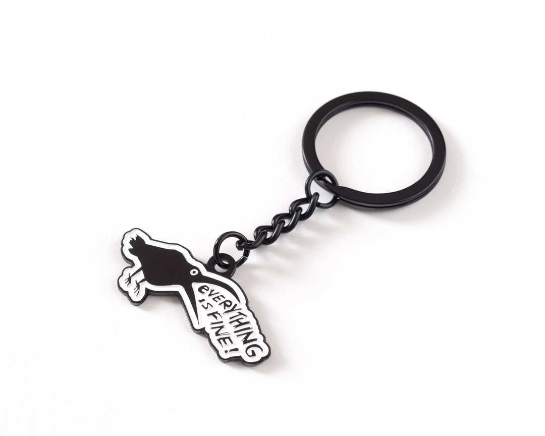 Everything Is Fine Crow Keychain