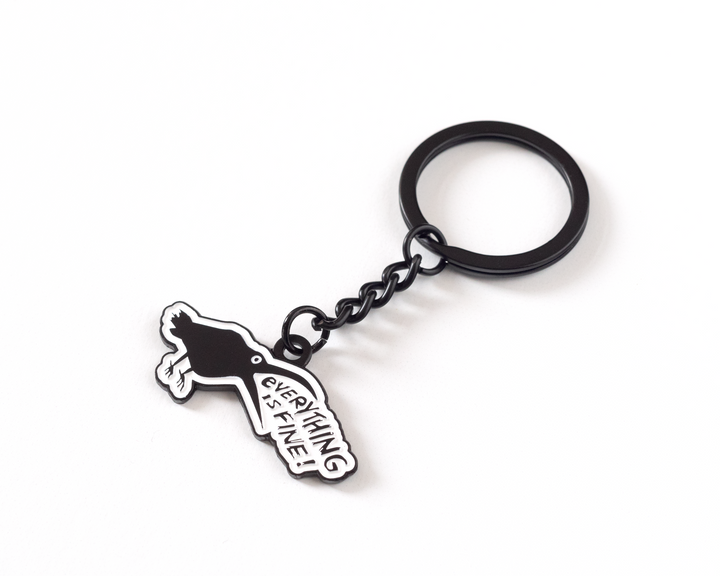 Everything Is Fine Crow Keychain