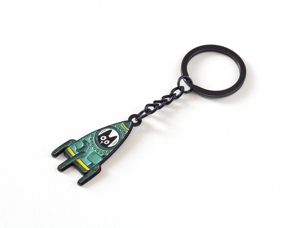 Rocket Cat Keychain