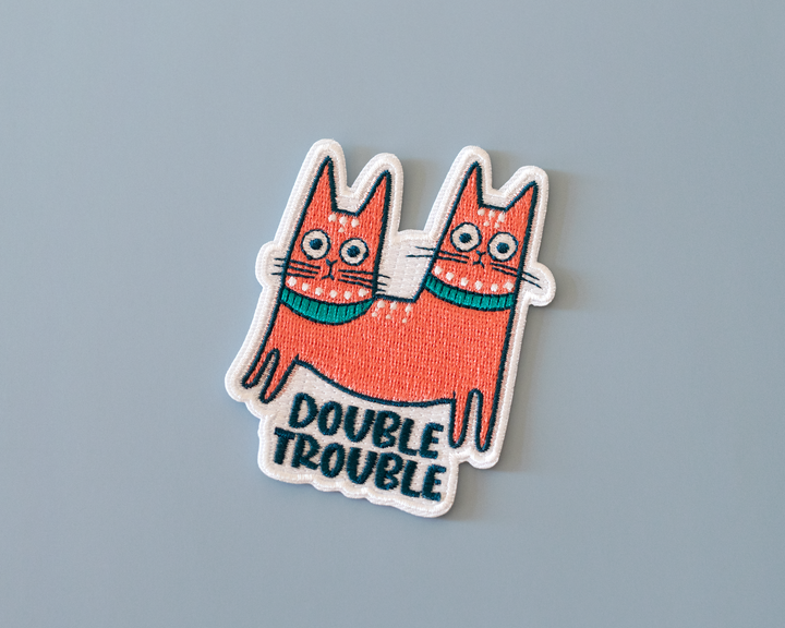 Double Trouble Cat Iron-On Patch