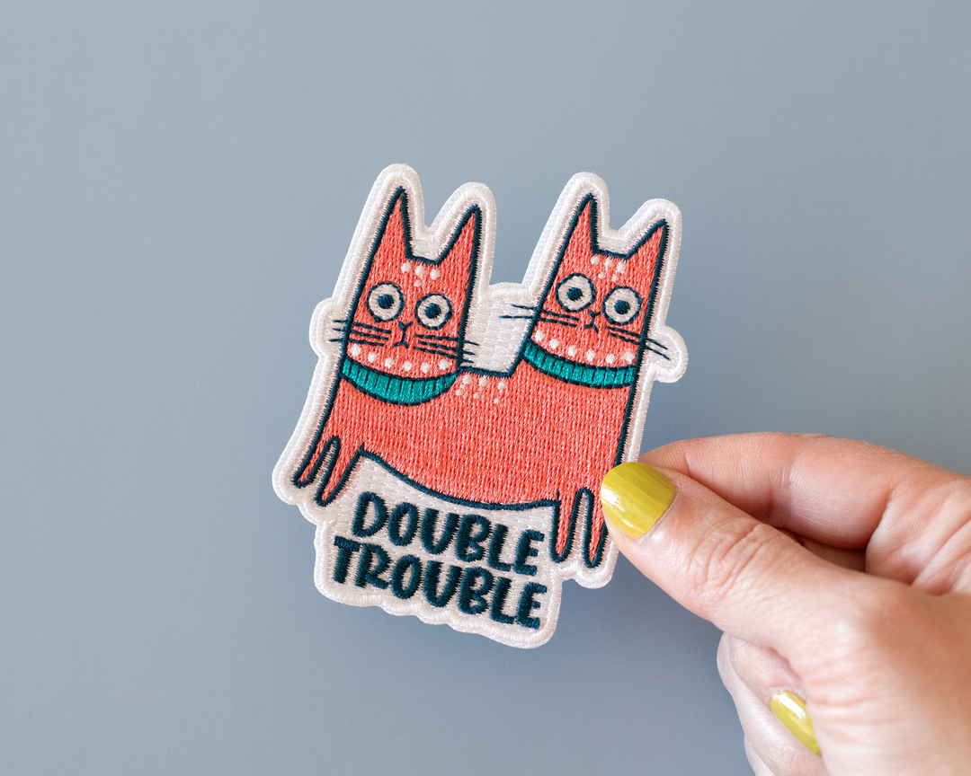 Double Trouble Cat Iron-On Patch