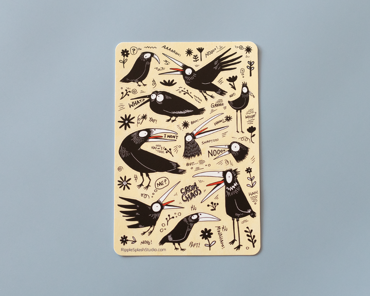 Funny Crow Sticker Sheet