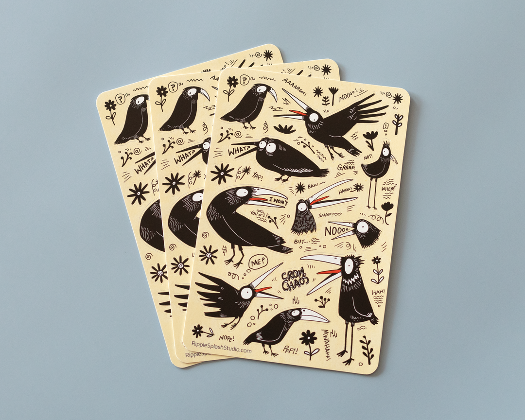 Funny Crow Sticker Sheet