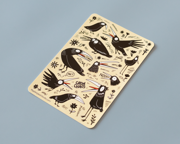 Funny Crow Sticker Sheet