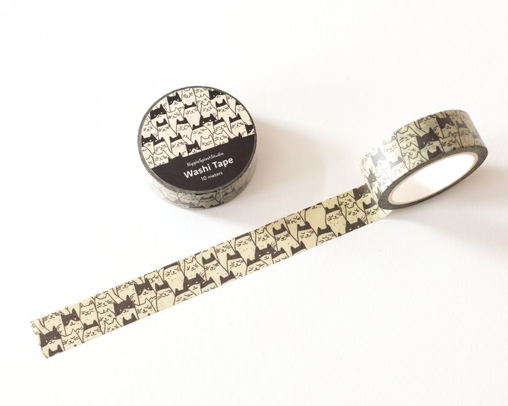 Monochrome Cats Washi Tape