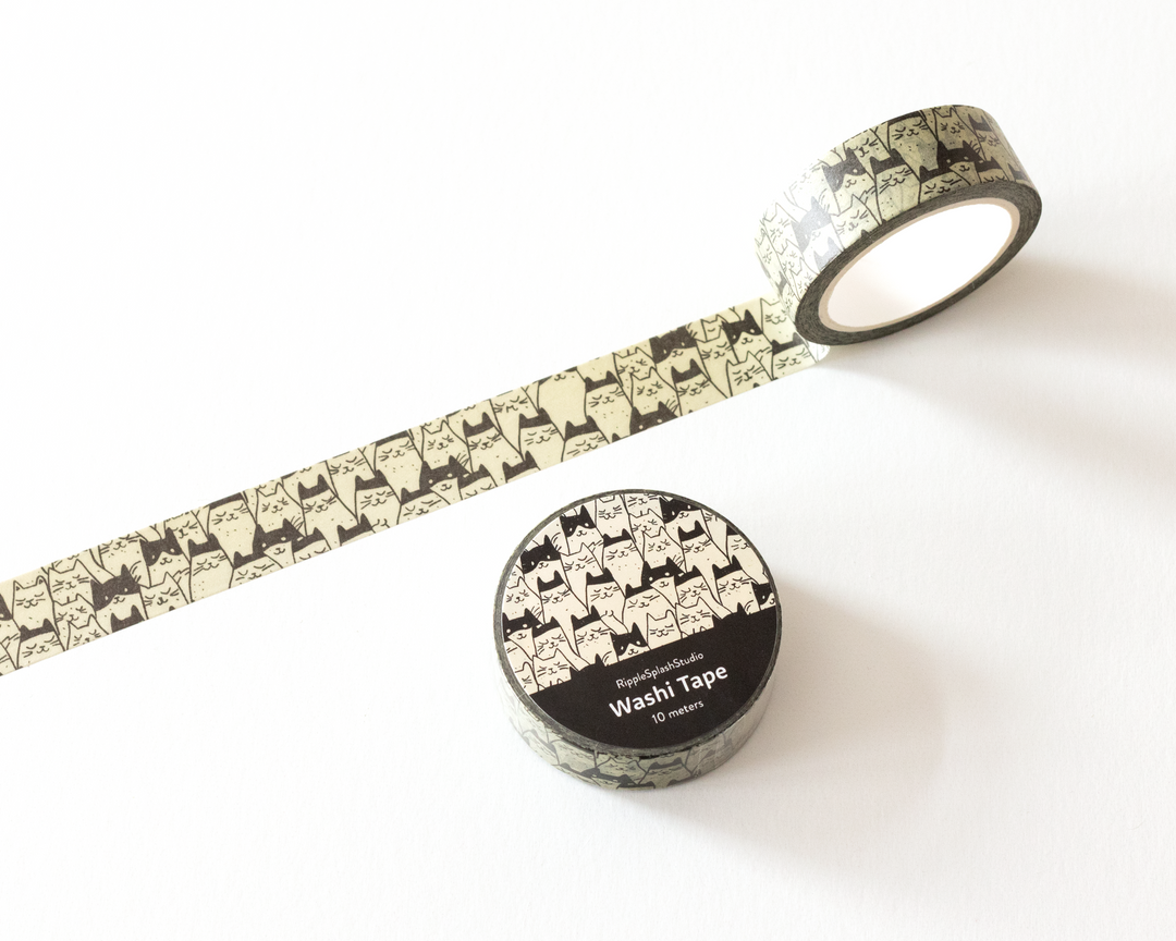 Monochrome Cats Washi Tape