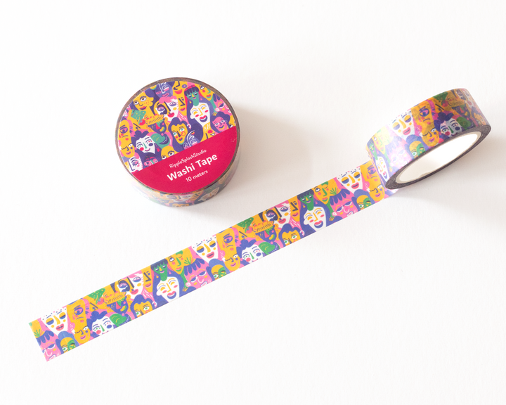 Vibrant Faces Washi Tape