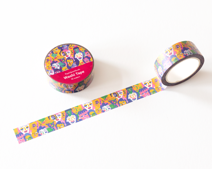 Vibrant Faces Washi Tape