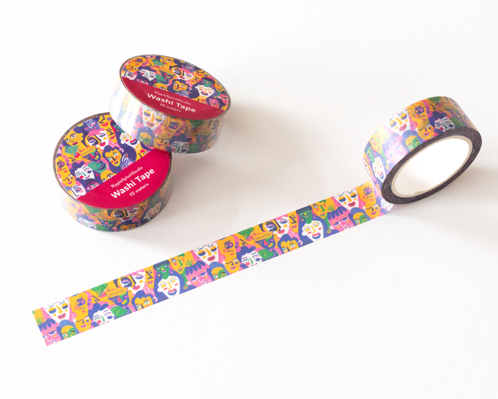 Vibrant Faces Washi Tape