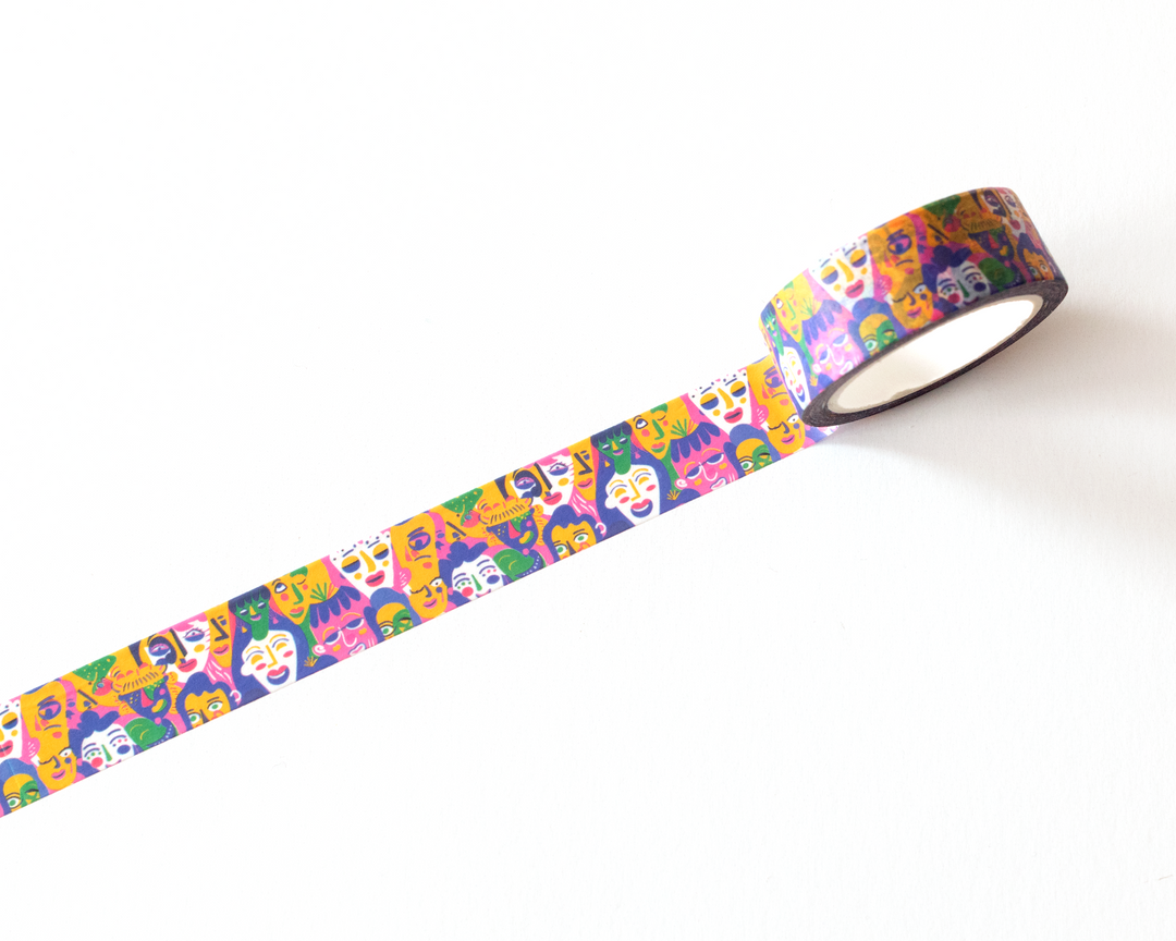 Vibrant Faces Washi Tape