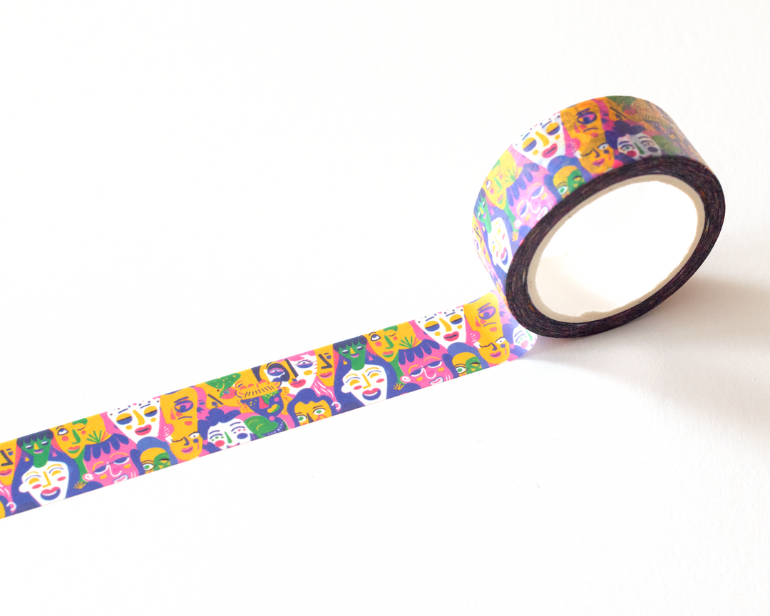 Vibrant Faces Washi Tape