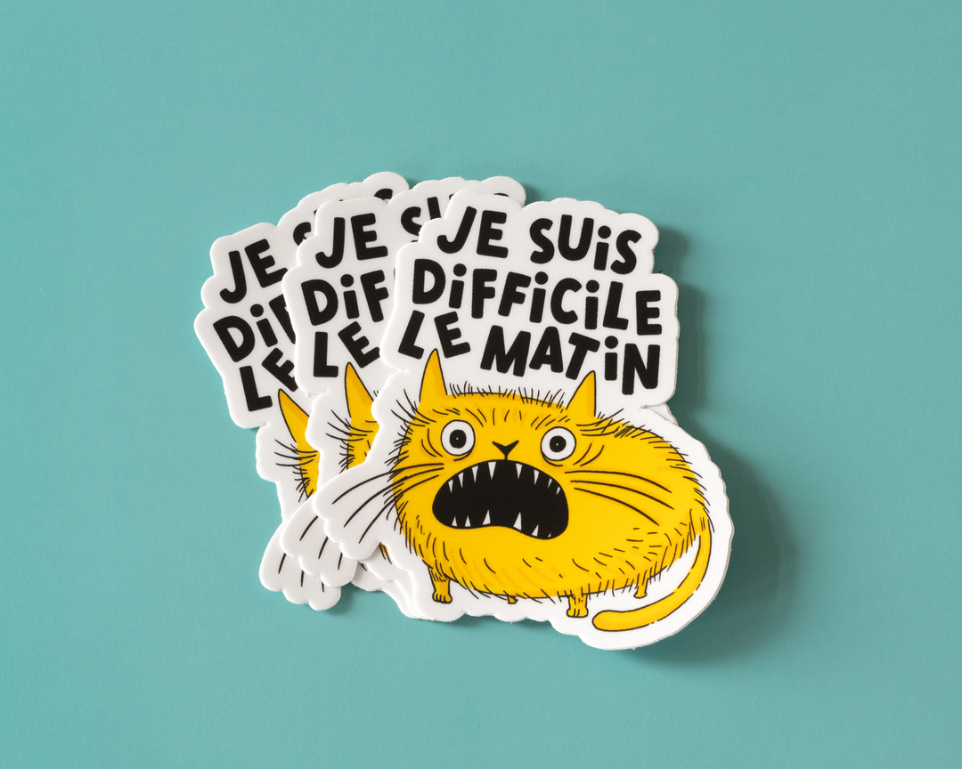 Je Suis Difficile Le Matin Vinyl Sticker