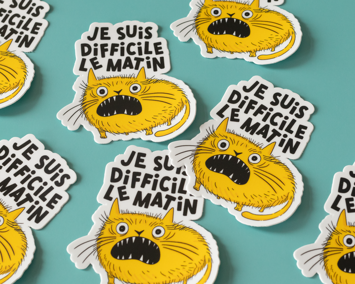 Je Suis Difficile Le Matin Vinyl Sticker