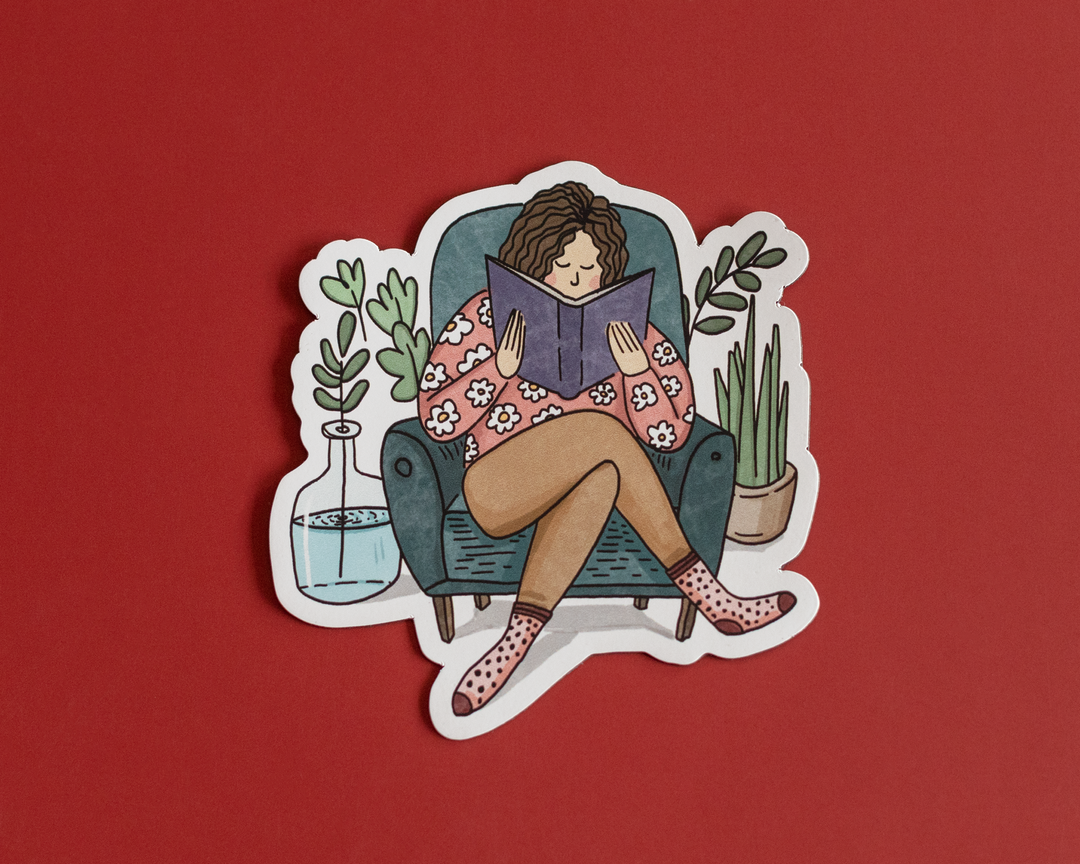 Cozy Reader Vinyl Sticker