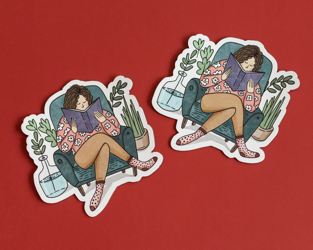 Cozy Reader Vinyl Sticker