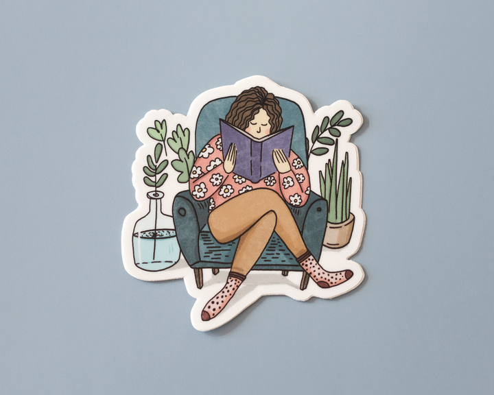 Cozy Reader Vinyl Sticker