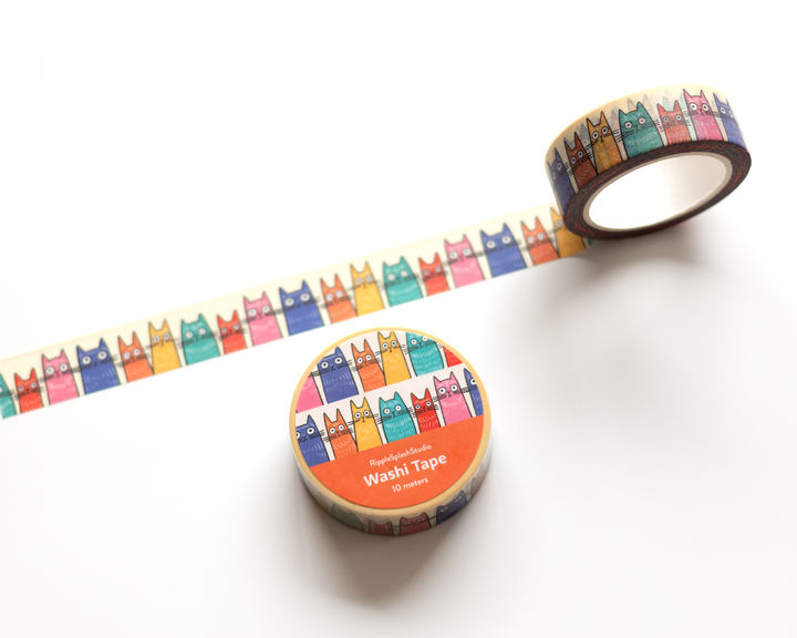 Whimsical Cats Washi Tape