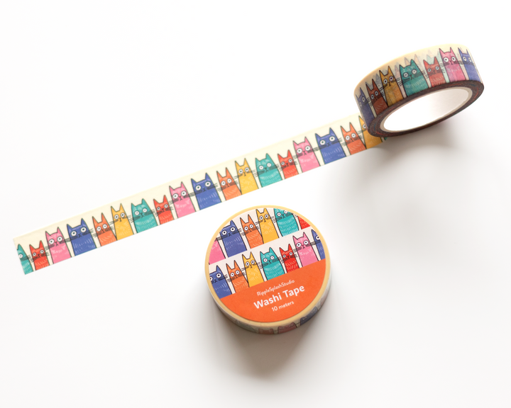 Whimsical Cats Washi Tape