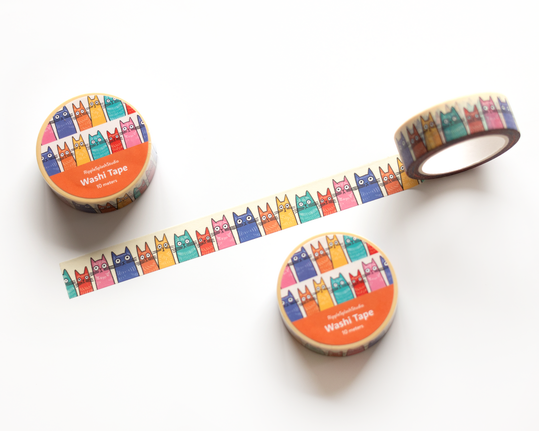 Whimsical Cats Washi Tape