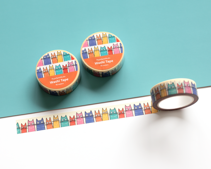 Whimsical Cats Washi Tape