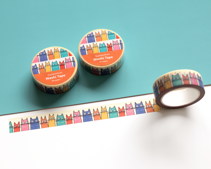 Whimsical Cats Washi Tape