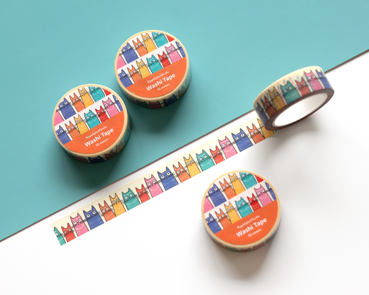 Whimsical Cats Washi Tape