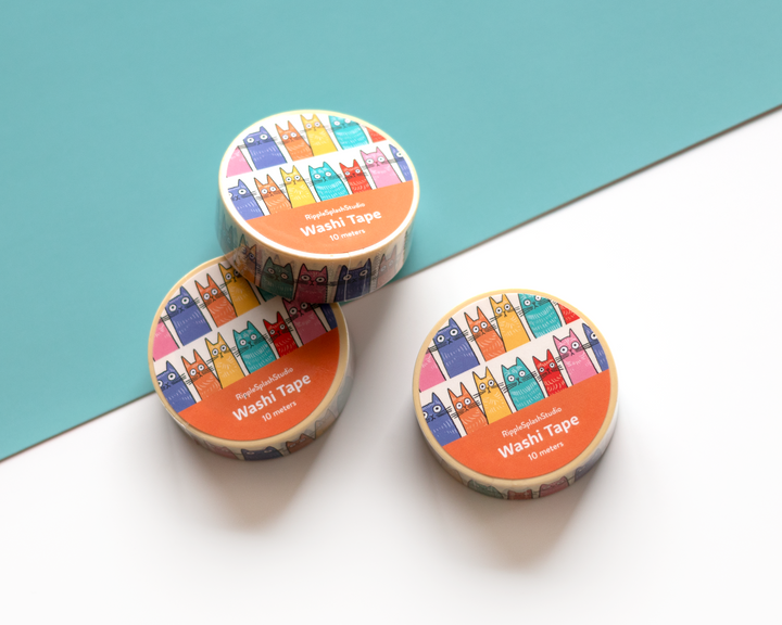Whimsical Cats Washi Tape