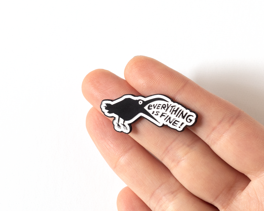 Sarcastic Crow Enamel Pin