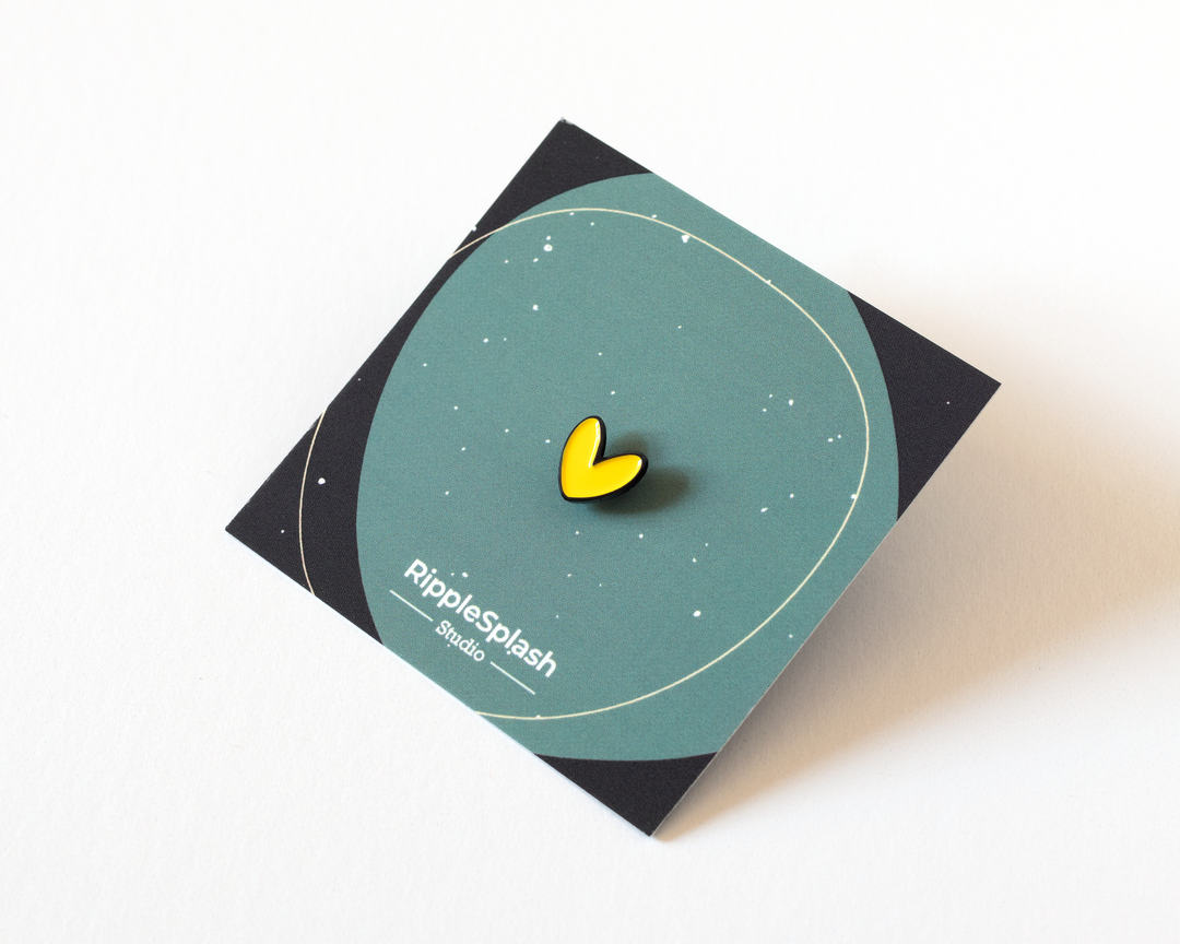 Yellow Heart Enamel Pin