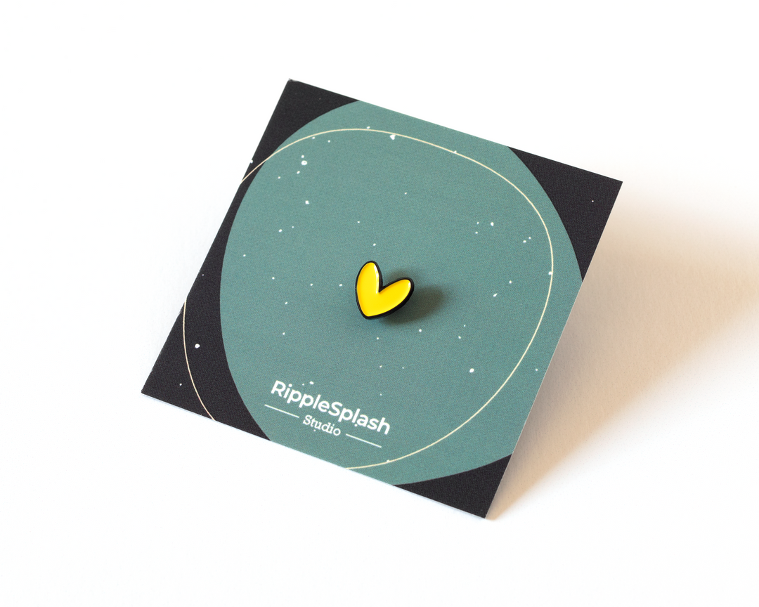 Yellow Heart Enamel Pin