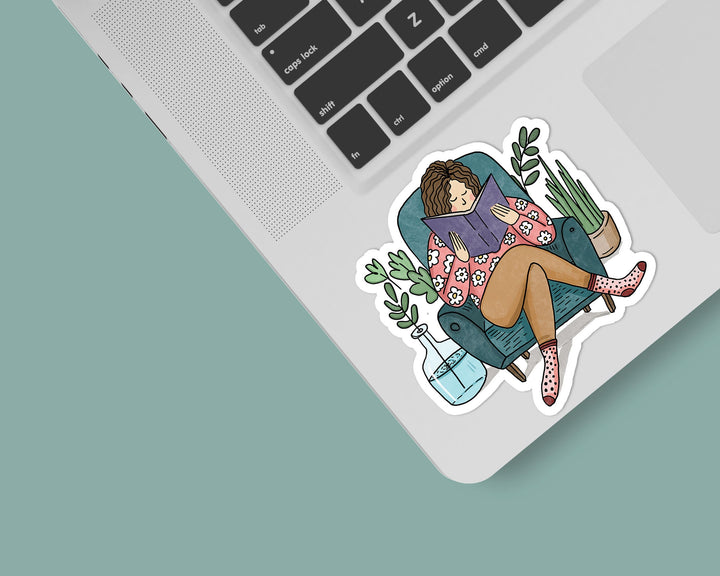 Cozy Reader Vinyl Sticker