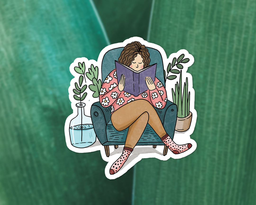 Cozy Reader Vinyl Sticker