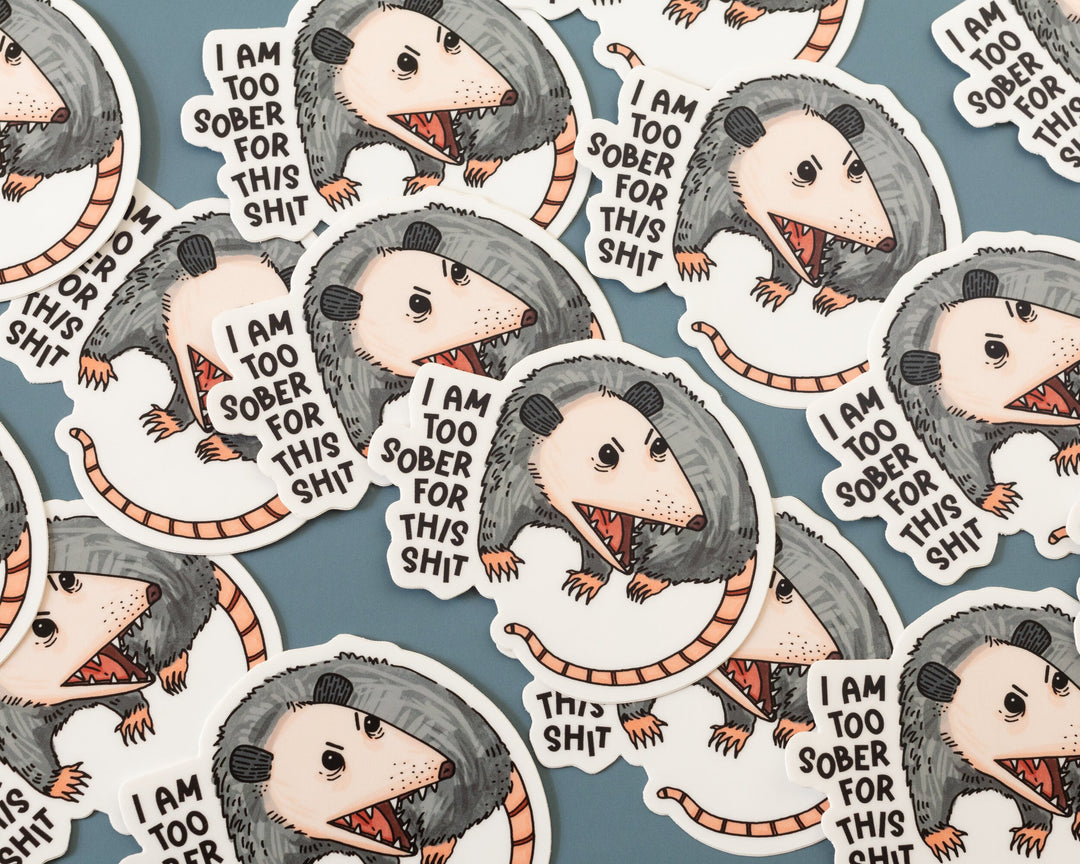 Quirky Possum Vinyl Sticker