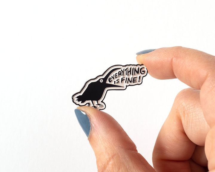 Sarcastic Crow Enamel Pin