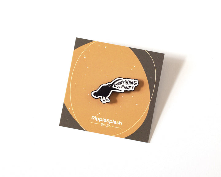 Sarcastic Crow Enamel Pin