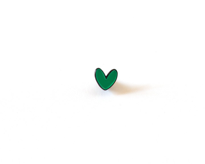 Green Heart Enamel Pin