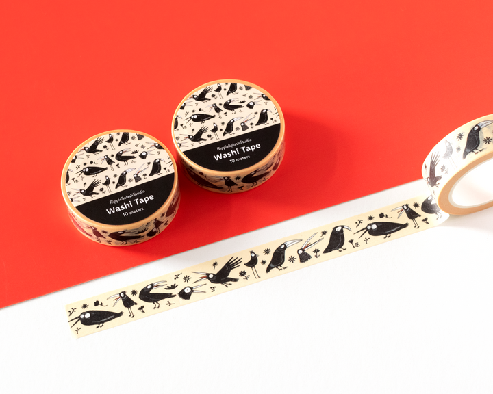 Quirky Black Birds Washi Tape