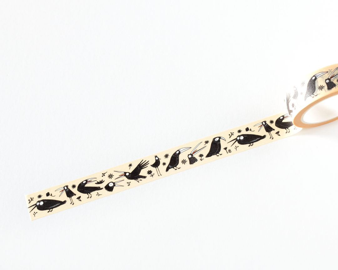 Quirky Black Birds Washi Tape