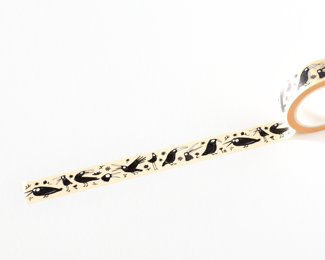 Quirky Black Birds Washi Tape