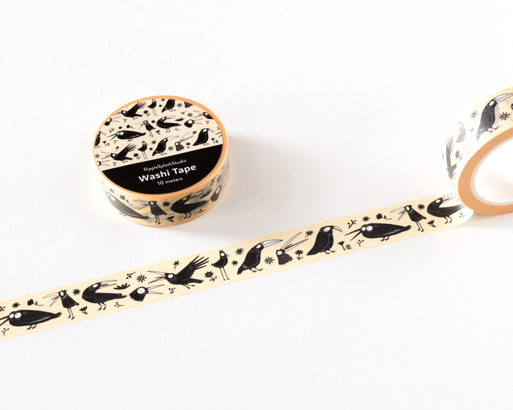 Quirky Black Birds Washi Tape