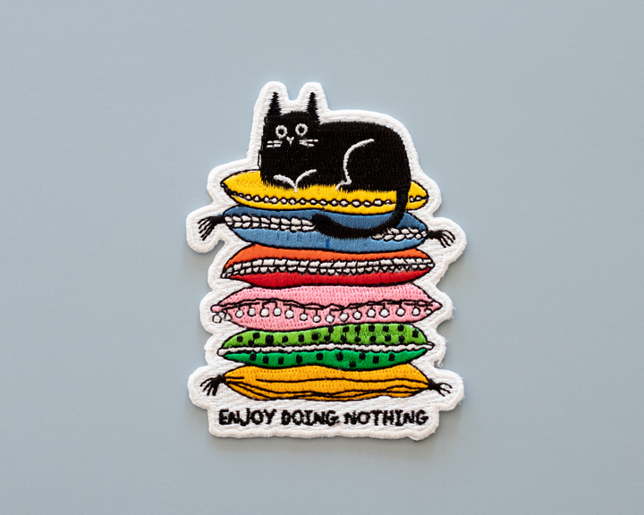 Enjoy Doing Nothing Cat Iron-On Patch