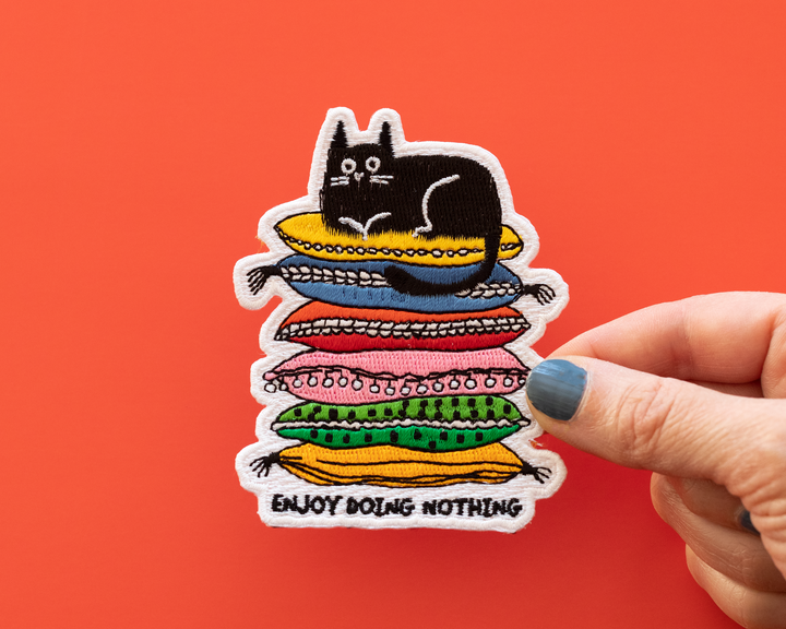 Enjoy Doing Nothing Cat Iron-On Patch