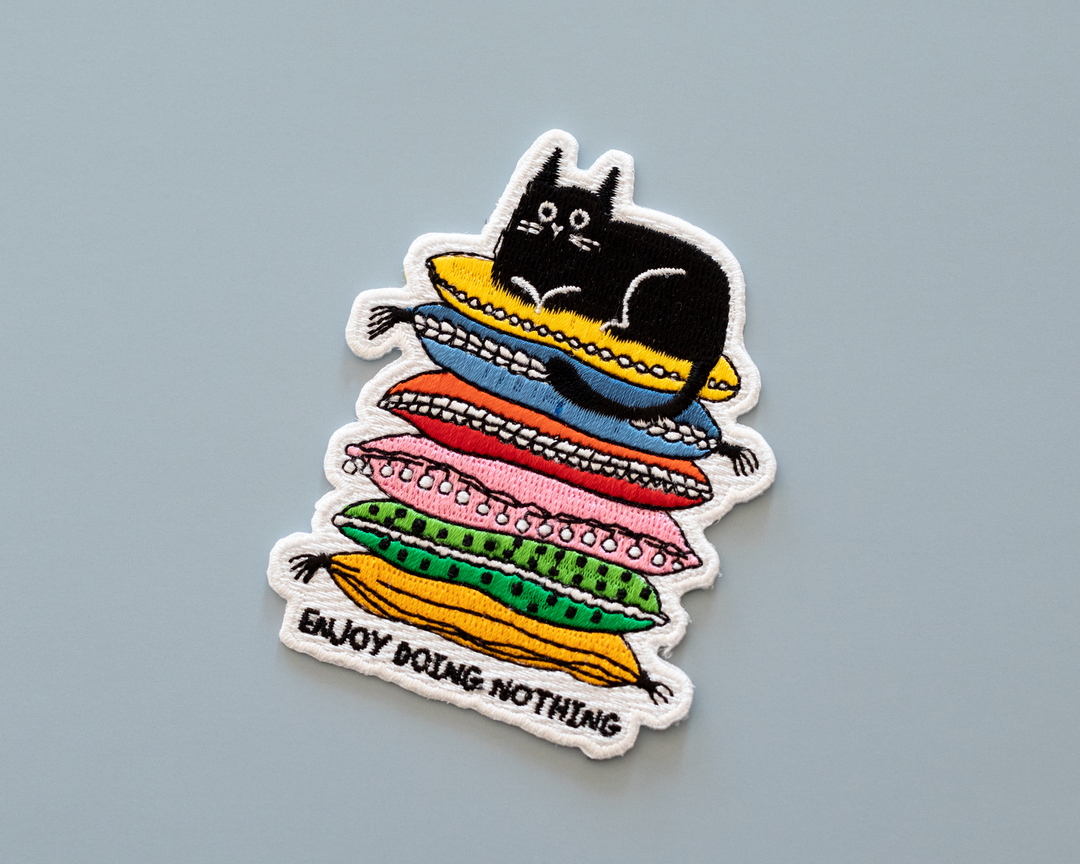 Enjoy Doing Nothing Cat Iron-On Patch