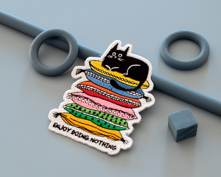 Enjoy Doing Nothing Cat Iron-On Patch