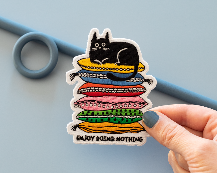 Enjoy Doing Nothing Cat Iron-On Patch