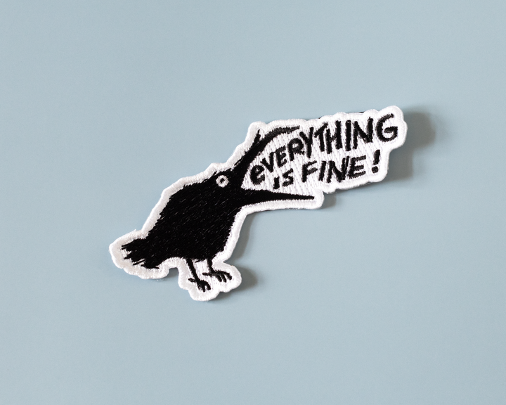 Everything is Fine Raven Iron-On Patch