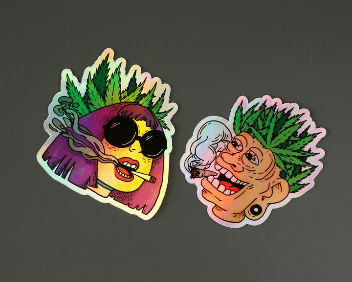 Holographic Stoner Sticker Set of 3