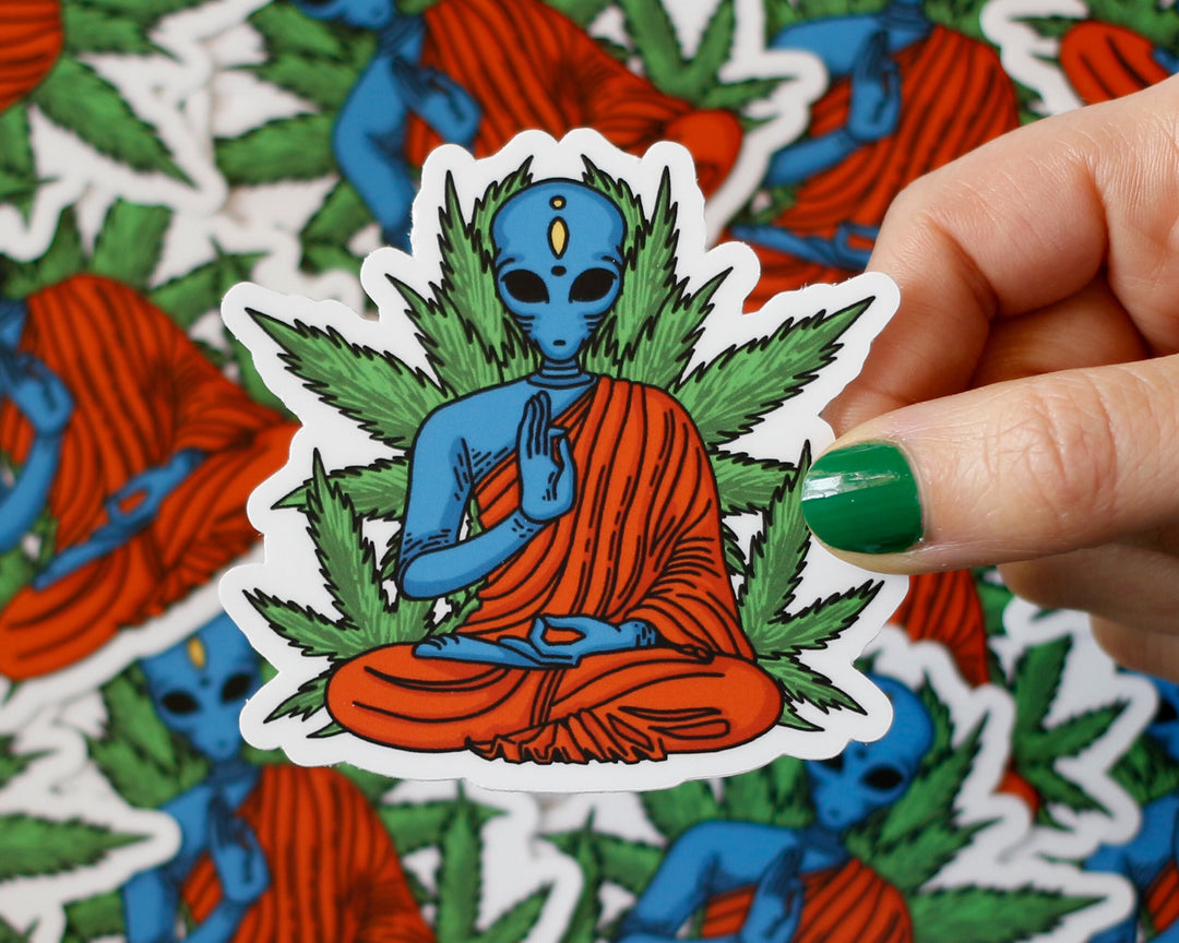 Zen Alien Meditating Magnet