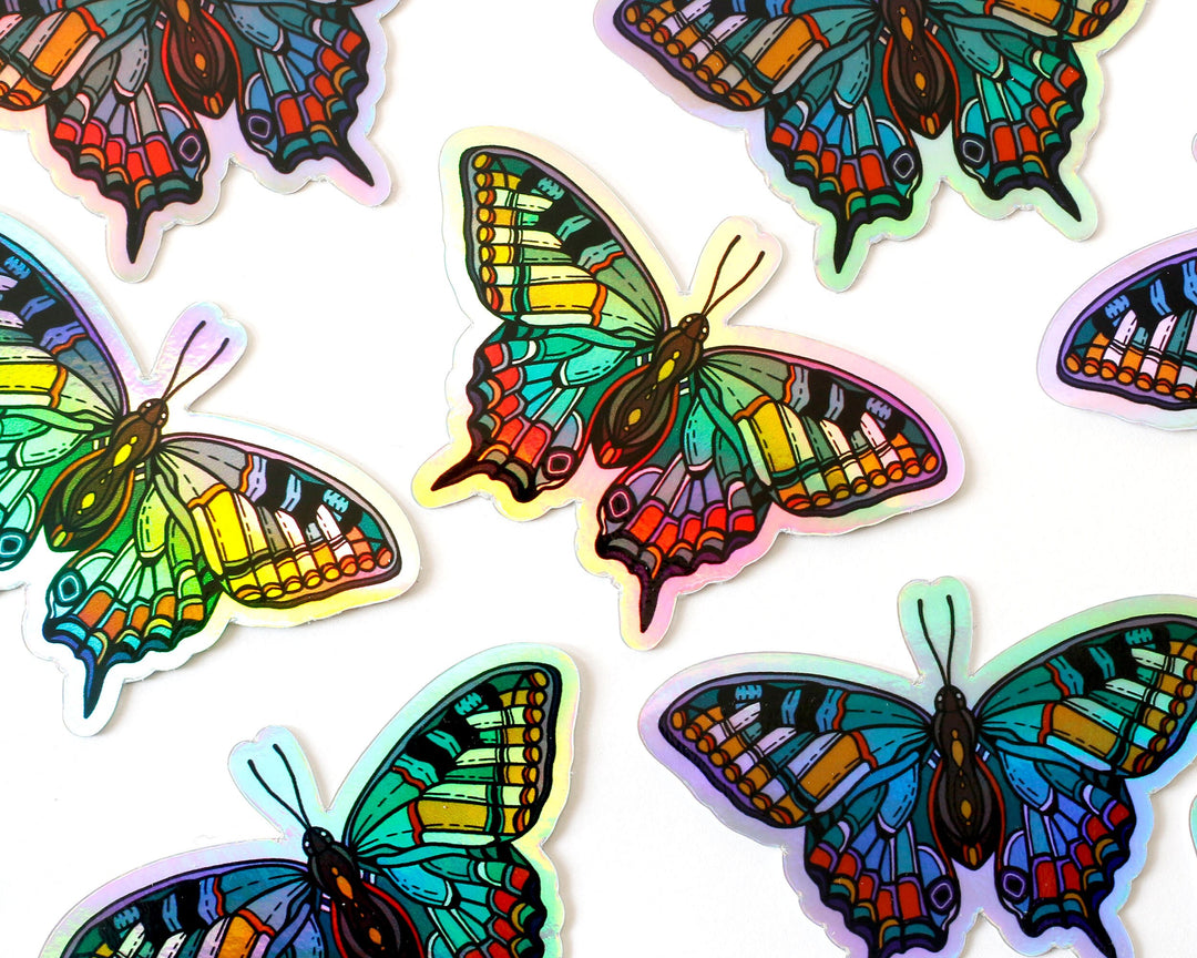 Holographic Sunflower and Butterfly Sticker Set